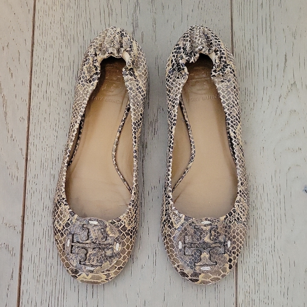 Tory Burch Snakeskin Ballet Flats